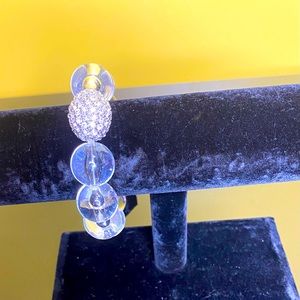 Traci Lynn - Pearl Rock Stretch Bracelet With Rhinestones